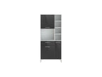 Mobenze Buffet de cuisine L 80 cm - Gris brillant QUYF13013