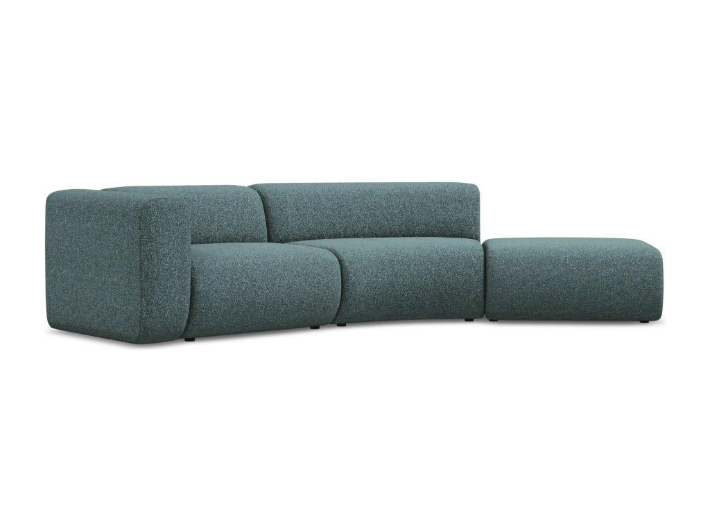 Canapé modulable 4 places droit en tissu texturé - jeans - Boislis FFLE44874