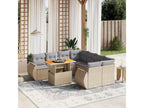 Salon de jardin avec coussins 9 pcs beige résine tressée DXRB31099