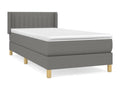 Lit à sommier tapissier avec matelas Gris foncé 90x200 cm Tissu XQPH03403