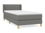 Lit à sommier tapissier avec matelas Gris foncé 90x200 cm Tissu XQPH03403
