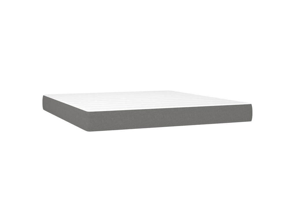 Sommier à Boislis de lit avec matelas Gris foncé 160x200 Tissu VLPQ22660
