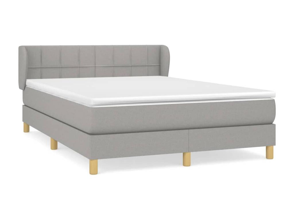 Lit à sommier tapissier avec matelas Gris clair 140x200cm Tissu ZRRR22806