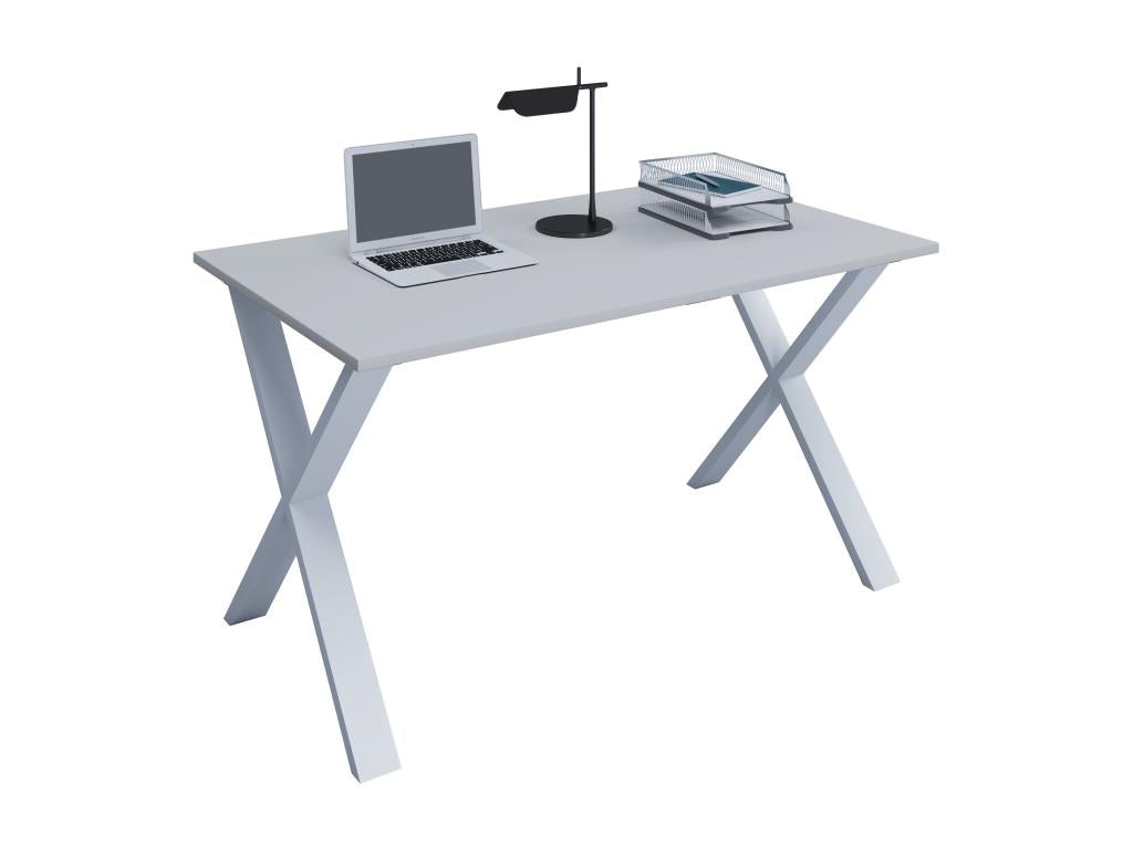 Boislis Bureau en bois Table d'ordinateur Table de travail Meubles de bureau Boislis X Blanc Gris - 80 - 140 NWBP30660