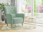 Fauteuil Boislis 113 Turquoise 105x82x89cm Tapisserie Pieds Bois HDMC83941