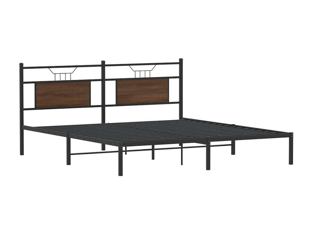 Cadre de lit sans matelas chêne marron 183x213 cm BOWH73548
