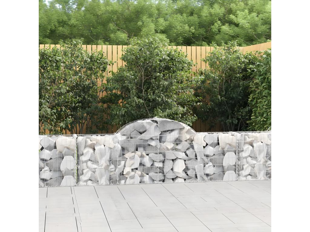 Paniers à gabions arqués 8 pièces 200x30x60/80 cm Fer galvanisé RLDG24704