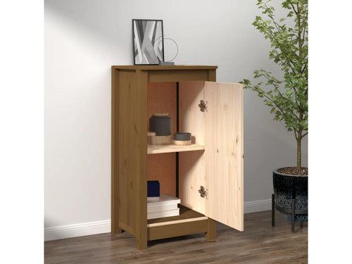 Buffet Marron miel 40x35x80 cm Mobenze massif de pin HTKA10289