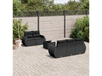 Salon de jardin 6 pcs avec coussins noir résine tressée YRAN51321