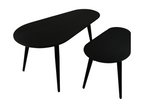 Ensemble de 2 tables d´appoint ovales Zurich MLK Boislis-noir 95x52x46 65x38x38 ZIEL01760