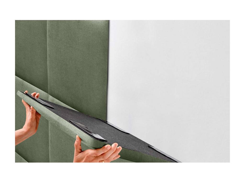 Boislis Tête de lit rembourrée en velours tricoté de qualité Boislis inférieure composée de panneaux autocollants interchangeables vert Boislis 80 cm TYNJ81794