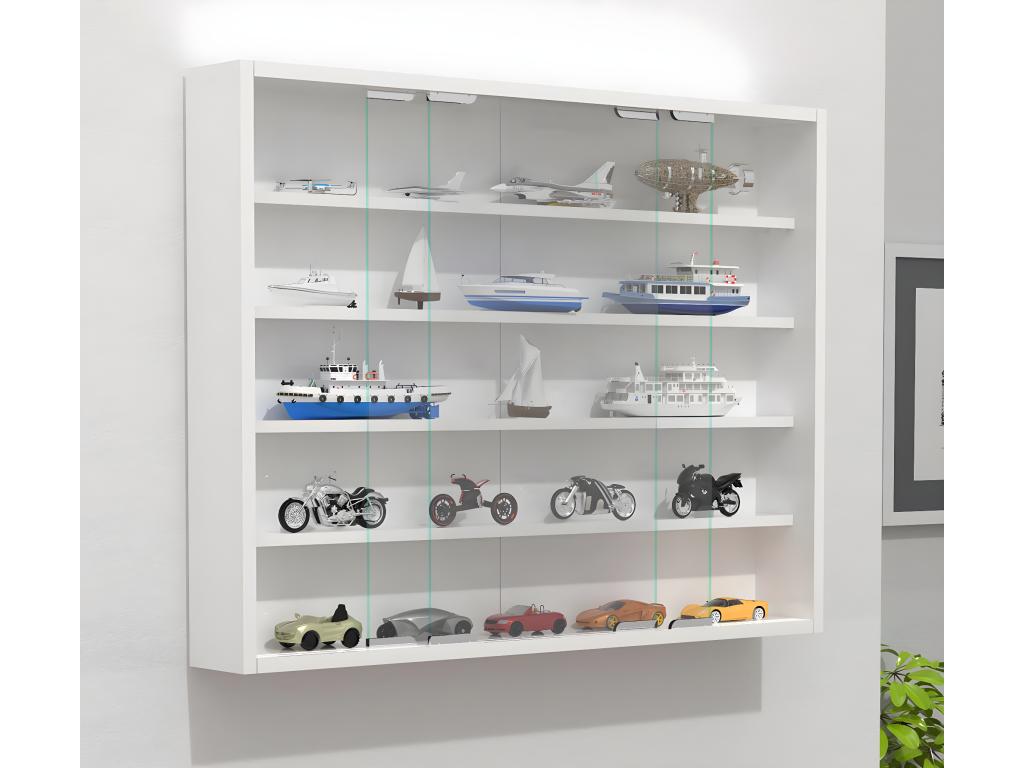 Mobenze verre vitrine murale vitrine collecteur vitrine déco Agisa L blanc QUYU72787