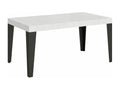 Table à manger extensible Boislis-Couleur Blanc-Support 4 pieds-2 rallonges épaisses-Largeur extensible 160 à 264cm SHND58823
