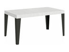 Table à manger extensible Boislis-Couleur Blanc-Support 4 pieds-2 rallonges épaisses-Largeur extensible 160 à 264cm SHND58823