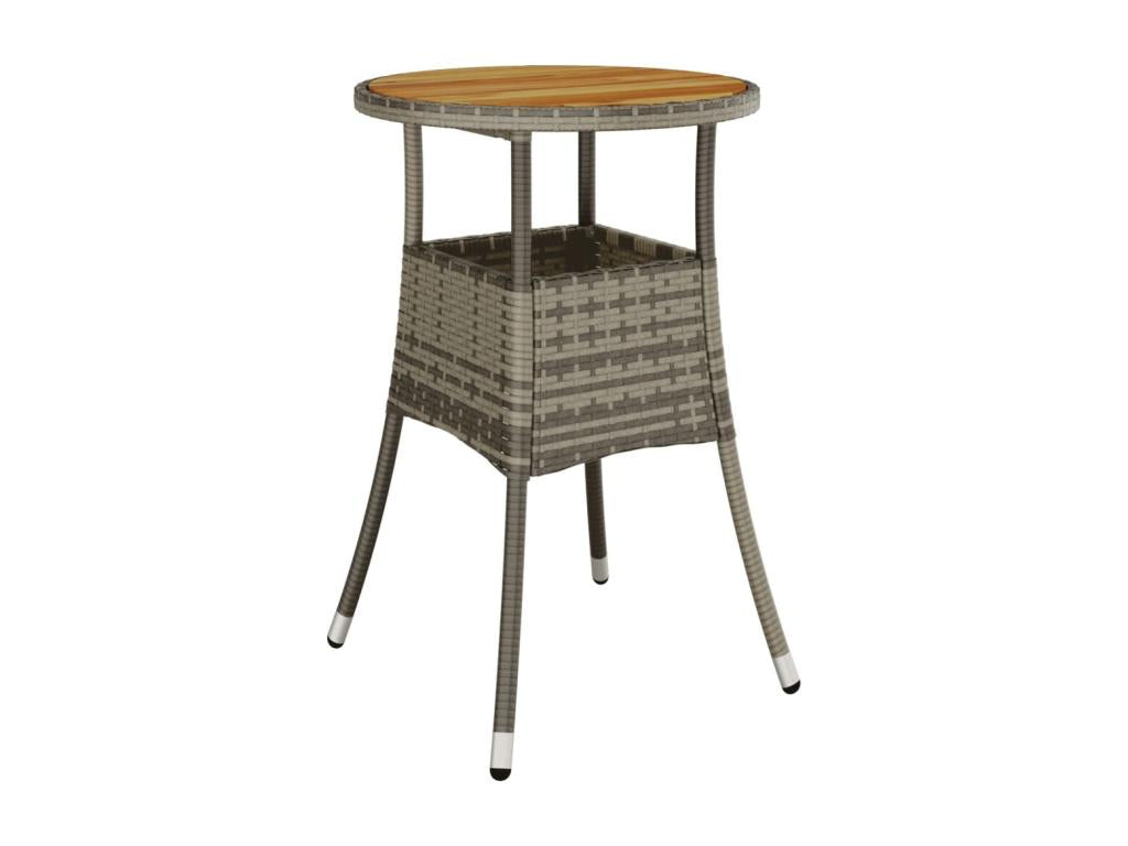 Table de jardin 60x75 cm Mobenze et résine tressée Gris PSHF29756