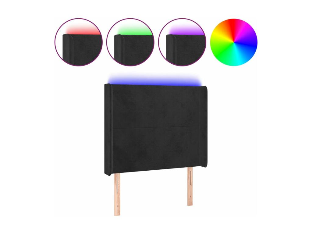 Tête de lit à LED Noir 103x16x118/128 cm Mobenze CERQ80761