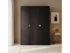 Armoire 3 portes avec deux tringles - 150 cm - noir - Mobenze IHFT83599