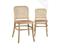 Lot 2 chaises vintage style classique romantique Mobenze clair rotin naturel Mobenze UDSN97344