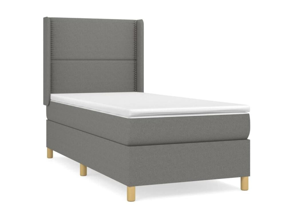 Sommier à Boislis de lit avec matelas Gris foncé 80x200 Tissu PHLB92099