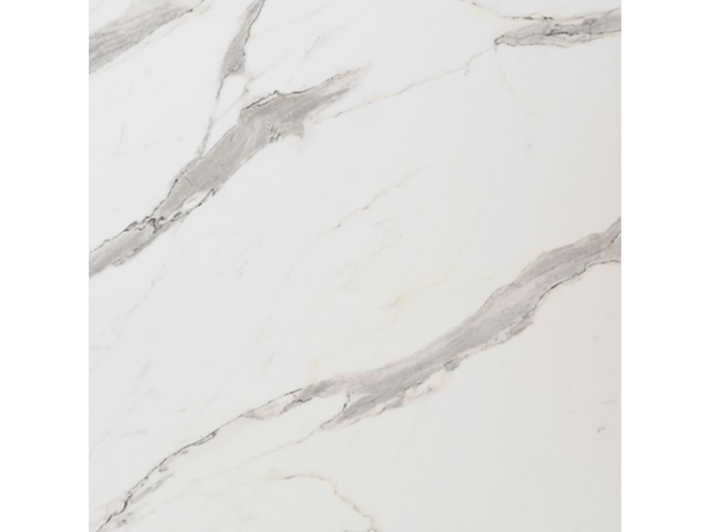 Table ronde 70 cm - modèle Round blanc marbre blanc chants laiton HISB89621