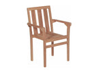 Chaises de jardin empilables avec coussins lot de 4 Teck solide YQLE80288