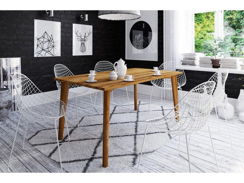 Boislis - Table en chêne sauvage huilé naturel 80x190 WDTB03521