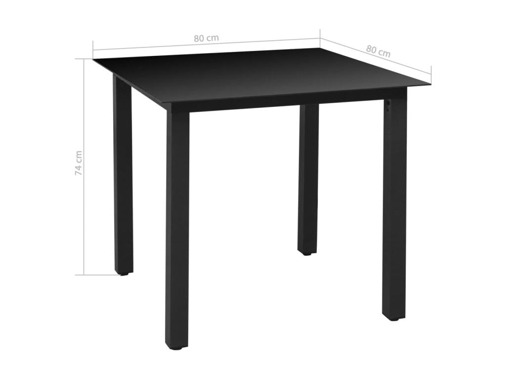 Mobilier à dîner d'extérieur 5 pièces avec coussins Aluminium Noir CZDM66814
