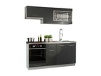 Cuisine Boislis 6 éléments - graphite mat 1m80 portes vitrées quatre encastrables VHLM17440