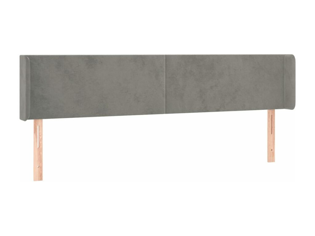 Tête de lit à LED Gris clair 163x16x78/88 cm Velours TQHB32386