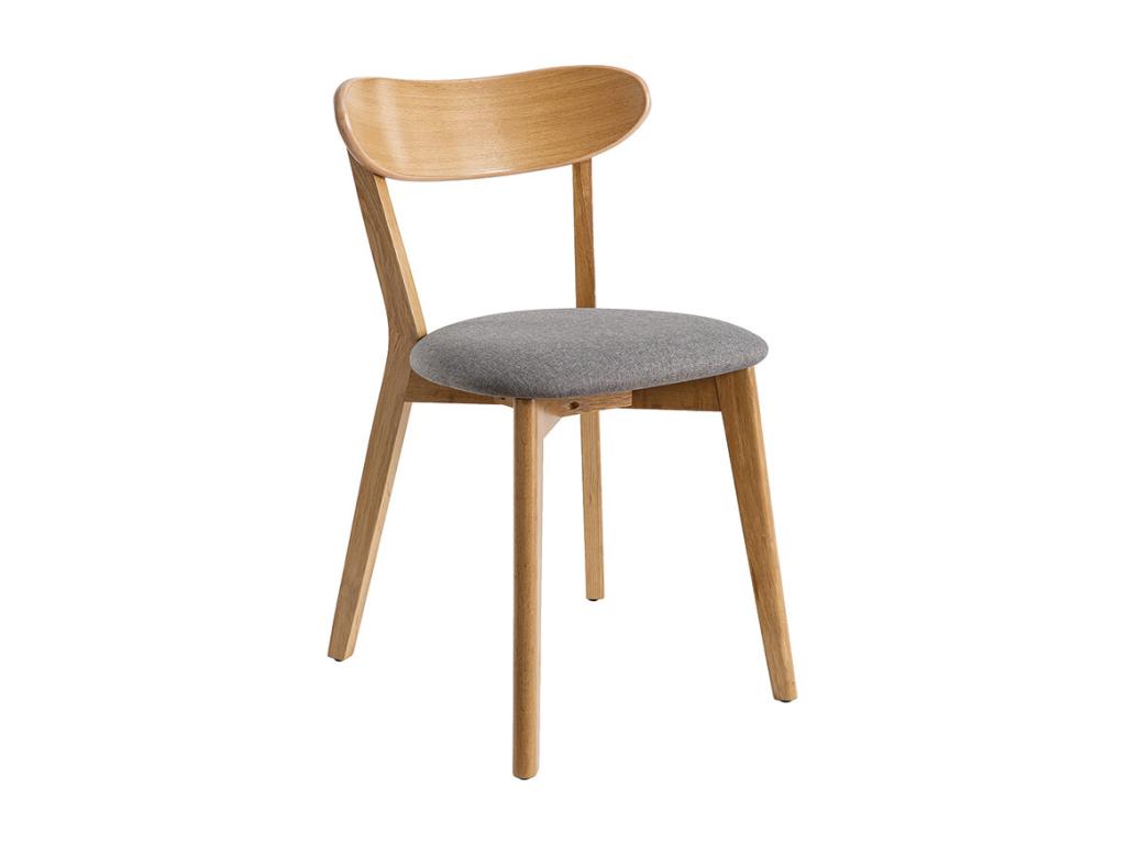 Chaises vintage en Mobenze clair chêne et tissu gris lot de 2 Mobenze TWKW62752