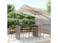Ensemble de bar jardin 9 pièces gris poly rotin/Mobenze massif Mobenze UEKZ56651