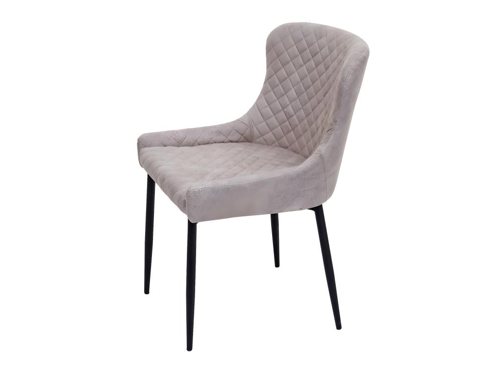 Chaise de salle à manger Boislis-H79 lot de 2 tissu / textile gris DEHO38809