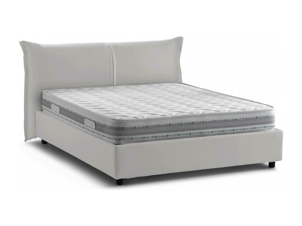 Lit double Mobenze Made in Italy Ouverture frontale avec matelas 160x190 cm inclus Blanc LUIG50710
