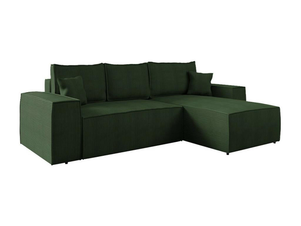 Canapé d'angle Mobenze 108 Vert Fonction de couchage Boîte de literie 279x181x94cm ASCC48799