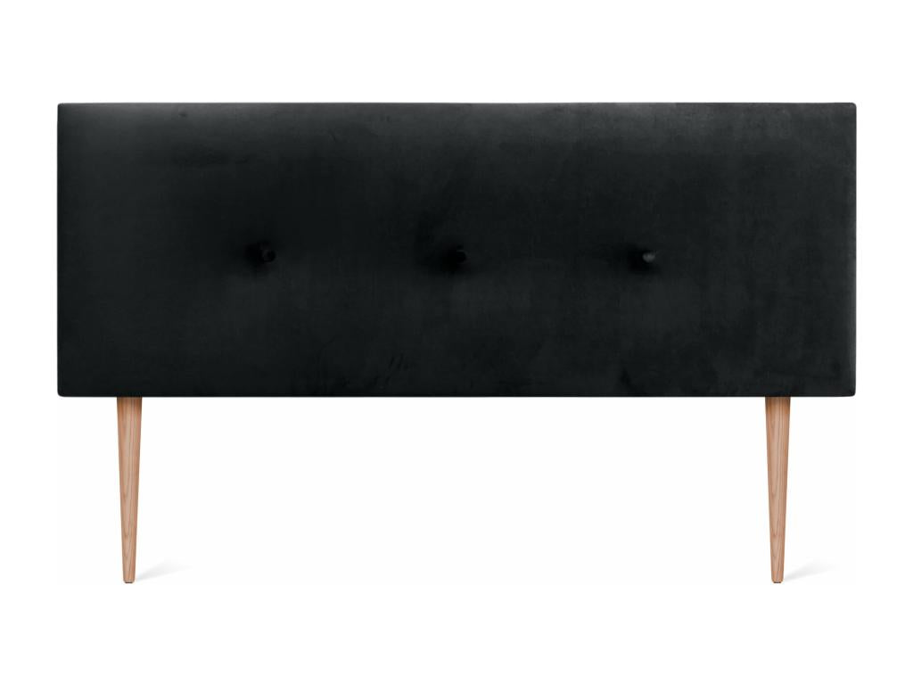 Mobenze Tête de Lit Mobenze Lisse avec Boutons 145x105 avec Pieds de Lit 120/135/140 - Noir MRKU58714
