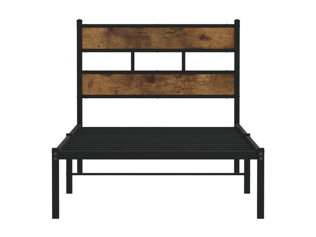 Cadre de lit en métal sans matelas chêne fumé 75x190 cm VLXD96690