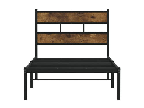 Cadre de lit en métal sans matelas chêne fumé 75x190 cm VLXD96690