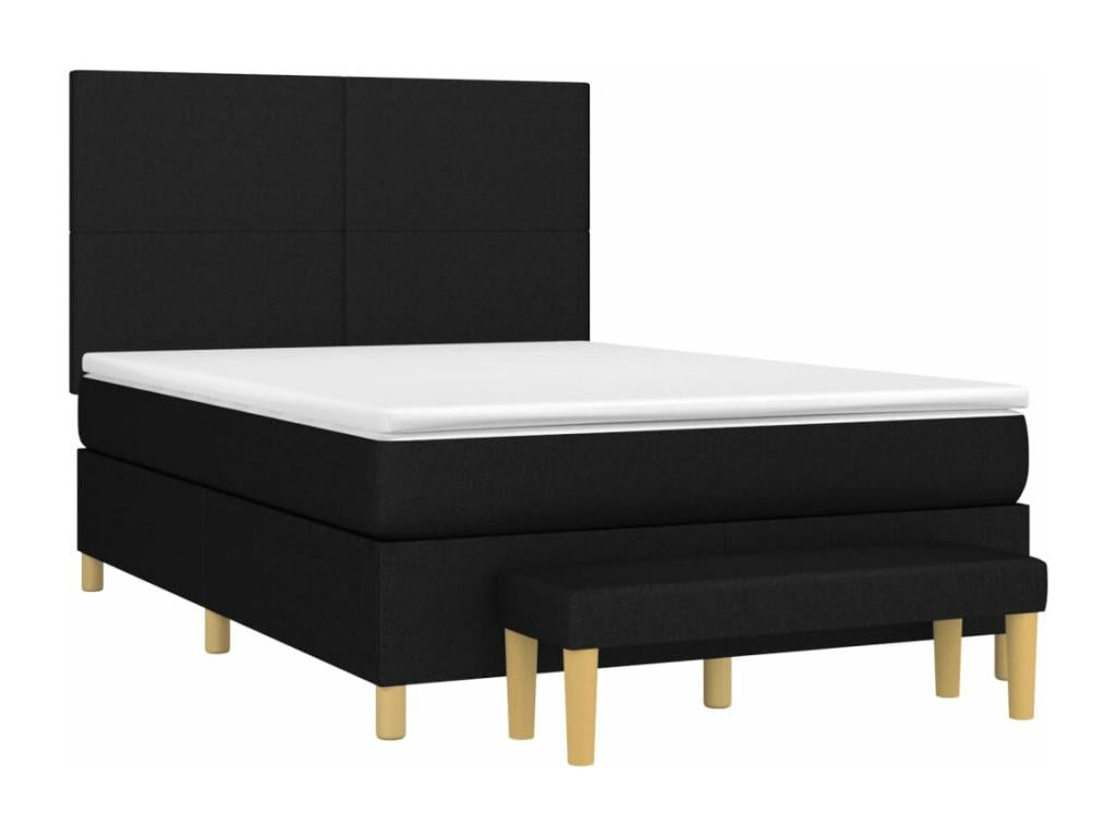 Lit à sommier tapissier avec matelas Noir 140x190 cm Tissu RLTA59713
