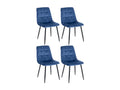 Lot de 4 chaises salle à manger - Mobenze / Métal noir mat - Bleu - Mobenze YSYB69064