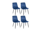 Lot de 4 chaises salle à manger - Mobenze / Métal noir mat - Bleu - Mobenze YSYB69064