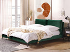 Lit avec sommier Velours Boislis 180x200 cm Vert émeraude ZZYB48912