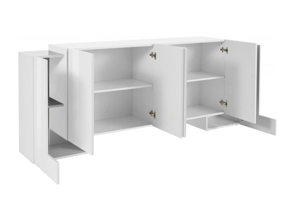 Buffet Boislis Buffet de cuisine avec 6 portes Buffet de salon Made in Italy 210x45h85 cm Blanc brillant CYOP77300