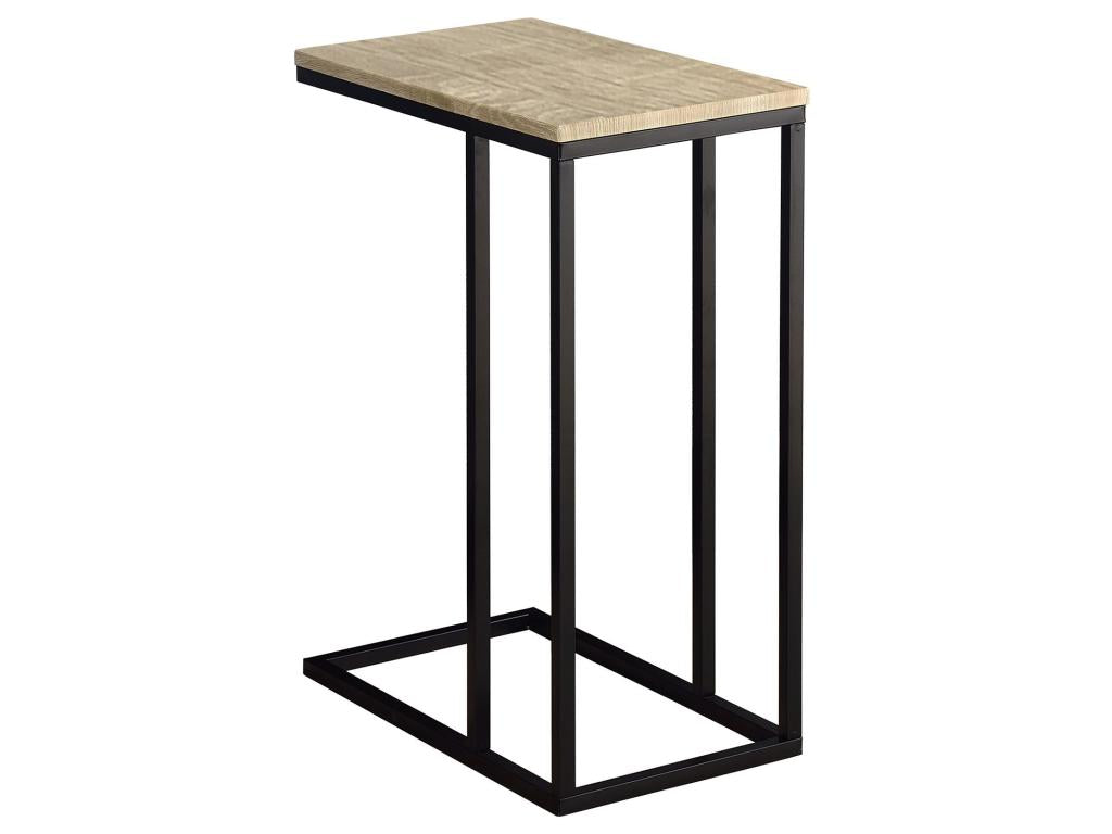 Bout de canapé Boislis table d'appoint table à café table basse de salon cadre en métal noir et plateau en MDF décor chêne Boislis FRJN28587