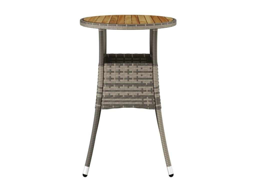 Table de jardin 60x75 cm Mobenze et résine tressée Gris PSHF29756