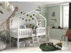 Lit Enfant Cabane / Échelle Boislis 90x200cm Blanc TQHQ55992