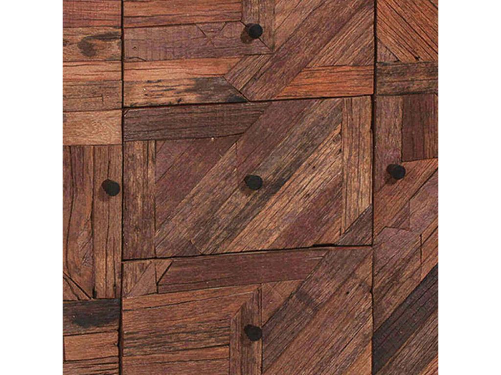 Mobenze - Buffet 2 Portes 3 Tiroirs en Métal Noir et Mobenze Recyclé POBJ40378