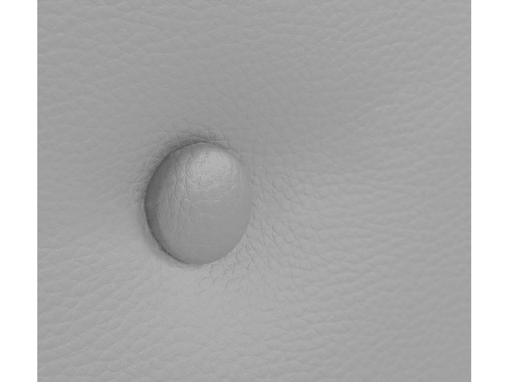 Boislis Tête de lit simili cuir lisse avec Boutons 135x105cm avec pieds Lits 120/135 - Gris clair RJDY99198