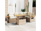 Salon de jardin 6 pcs avec coussins beige résine tressée Boislis PYJU43388