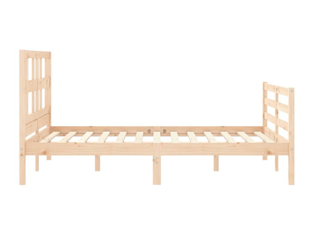 Cadre de lit avec tête de lit petit double bois massif NXYT09347