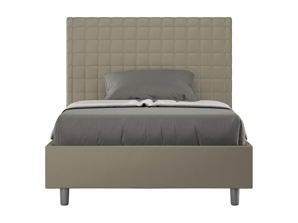 Lit 1 place et demi coffre rembourré 120x200 similicuir cappuccino Sunny ACHR53863